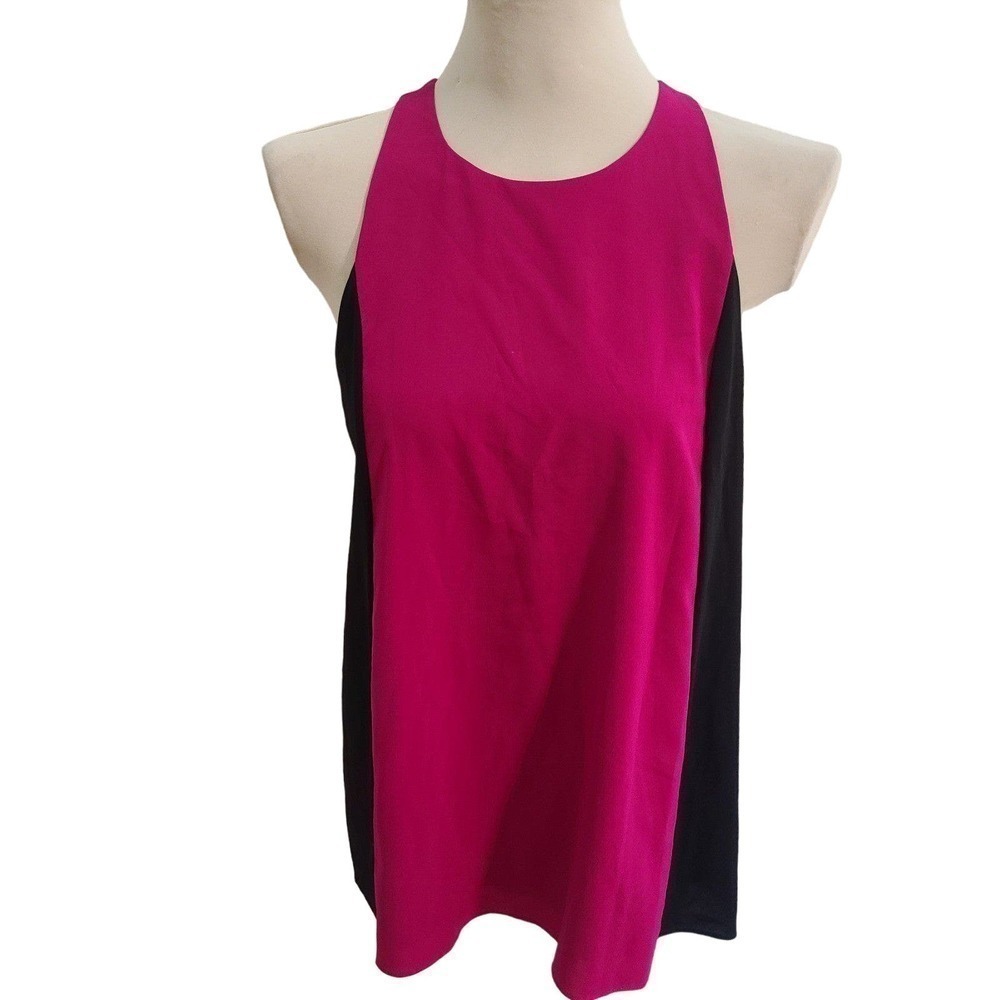 Alice + Olivia Lindsay Paneled Bicolor Tank black and pink small